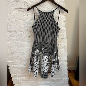 Impeccable Pig Black and White Paisley Print Skater Dress